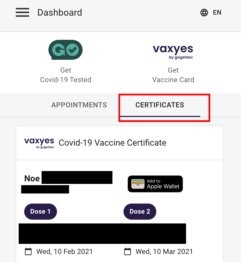 beta app covid vaccination card to